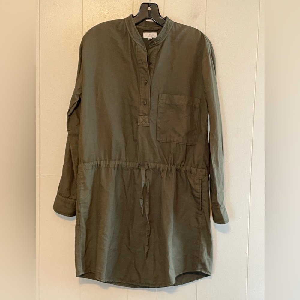 Wilfred Knee Length Linen Blend Shirtdress with Pockets